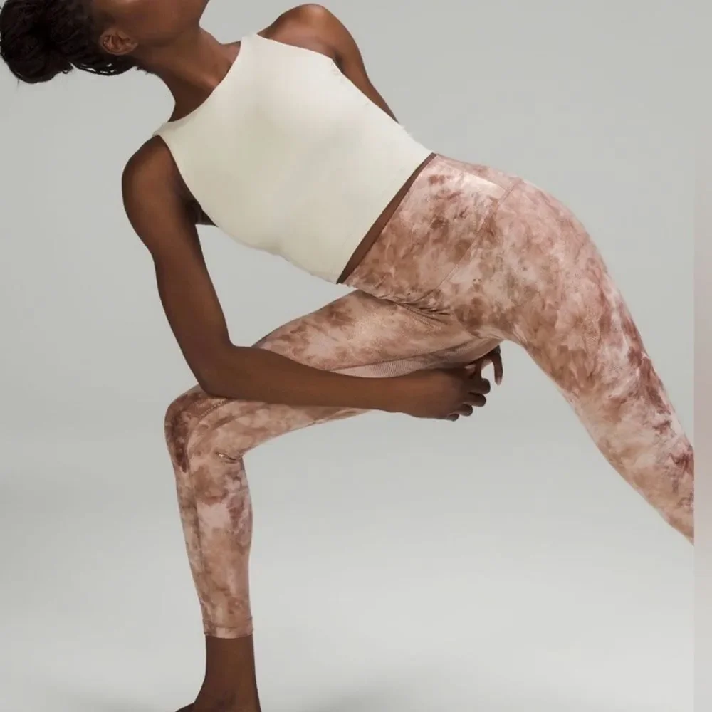 EUC Lululemon Align Diamond Dye Misty Shell Set 4